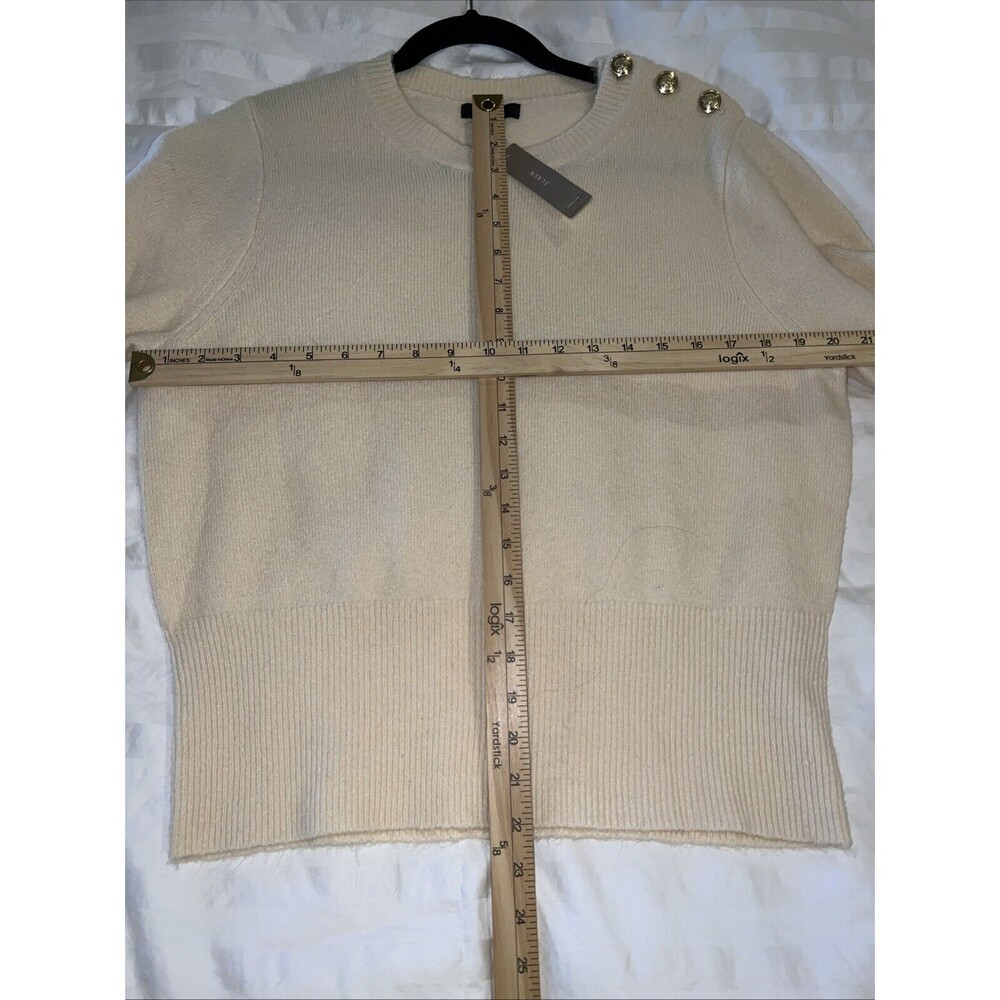 J Crew Womens Sweater XL Merino Alpaca Wool Blend Knit Buttons Light Yellow NEW - Picture 9 of 16